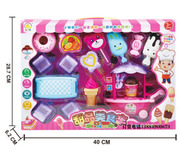 儿童益智过家家玩具套装，卡通甜品美食车，雪糕冰淇淋餐桌模型506-14