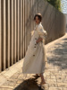 风衣女2024春季韩版时尚大牌，简约高级感气质，翻领白色长款外套