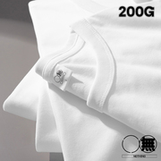 三无公社200G40支陶瓷磨毛基础款男女纯棉打底短袖白T纯色T恤