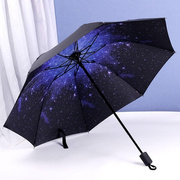2024小黑伞星空创意黑胶遮阳伞防晒折叠手动太阳伞小清新晴雨