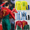 2023葡萄牙阿根廷法国巴西荷兰队长袖球衣，梅西c罗长袖(罗长袖)足球服套装