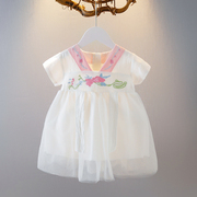 婴儿童装女宝宝夏装1-3岁裙子2洋气复古公主，裙夏季女童汉服连衣裙