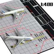 1400客机大型双停机位仿真模型摆件沙盘木质，民航波音777空客跑道