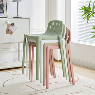 塑料凳子加厚家用高板凳北欧简约客厅时尚餐桌凳商用结实等位椅子