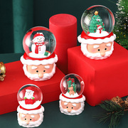 圣诞老人发光水晶球梦幻彩光，圣诞节节日礼物圣诞装饰摆件