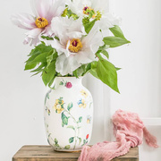 欧式陶瓷花瓶田园乾燥花插花现代复古饭厅客厅家居装饰摆件骨瓷礼