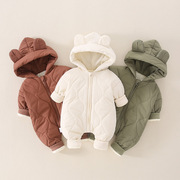 婴儿秋冬衣服宝宝连体衣保暖衣，新生儿爬服加厚棉服，外出服棉衣哈衣