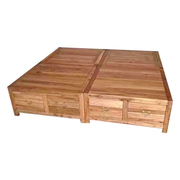 定制老榆木双人床全实木，现代简约家具落地式榻榻米，箱体榫卯组合储
