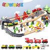 EDWONE木轨道火车电动小火车榉木轨道车玩具男孩女孩儿童拼装礼物