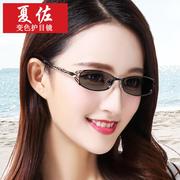 变色眼镜女款平光自动感光太阳镜近视可配度数防紫外线，辐射抗蓝光