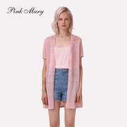 pinkmary粉红玛琍粉红，玛丽长袖针织衫女装修身开衫pmajs8317