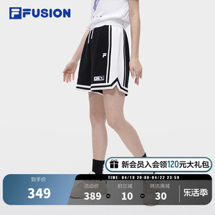 FILA FUSION斐乐潮牌女裤短裤夏季宽松裤子运动裤撞色休闲裤短裤