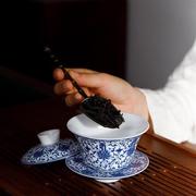 高档柯睿特景德镇盖碗白瓷，单个三才茶碗，茶杯薄胎陶瓷茶具套装青