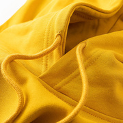 姜黄色(姜黄色)纯色连帽卫衣，340g重磅宽松休闲简约帽衫上衣男女通款春秋季