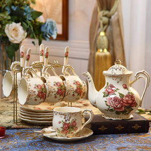 咖啡杯套装欧式陶瓷杯红茶杯英式宫廷风简约下午茶杯茶具家用带勺