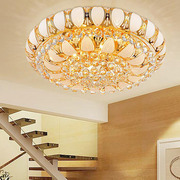 金色圆形水晶灯LED吸顶灯客厅卧室灯欧式酒T店大堂工程灯具小