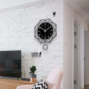 钟表挂钟客厅静音家用装饰时尚时钟表挂墙现代轻奢简约电子石英钟