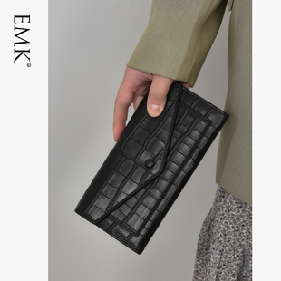 EMK长款真皮钱包，礼盒包装