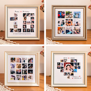 九宫格相框照片定制diy情侣礼物裱画框加打印手工做成纪念册摆台