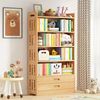 书架简易落地置物架儿童书，柜子家用桌面，实木客厅多层书本收纳储物