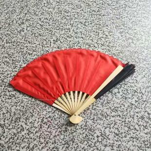 黑红双面中国风，古典扇子影·时候女士舞蹈，折扇太极扇响扇竹骨