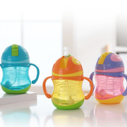日康餐具水杯小熊，婴儿吸管杯儿童，水杯水壶210m颜色随机