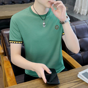 短袖T恤男2022年夏季韩版潮流体恤青年半袖男装冰丝纯棉衣服