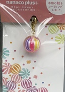 日本Nanaco plus+ real candy粉色桃子姬小球拉链扣包挂件