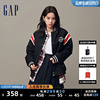 欧阳娜娜(欧阳娜娜)同款gap男女装春秋logo宽松夹克，高级情侣外套840918