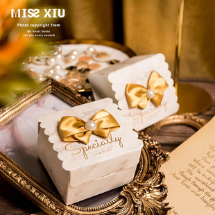 MISSXIU少女心欧式婚礼高级感喜糖盒伴手礼盒 结婚小方盒袋