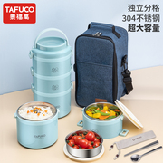 日本泰福高不锈钢多层保温饭盒上班族便当盒便携学生大容量保温桶