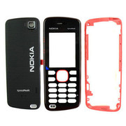 诺基亚NOKIA 5220XM手机外壳 带前壳 镜面 中框 后盖 红色