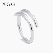 xgg简约s925纯银指环男女，时尚个性气质小众，设计食指戒开口可调节