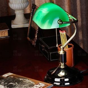 怀旧美式仿古复古典银行民国台灯书房灯老式绿罩老上海床头灯影视