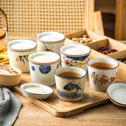 环保陶瓷茶杯带盖 家用餐厅主人杯子功夫茶具茶水杯冲茶泡茶杯