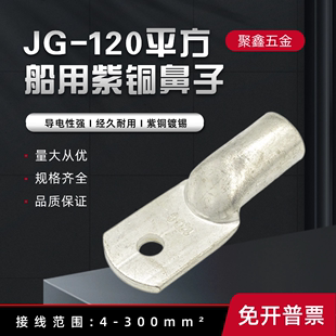 jg120-10121416船用铜，鼻子铜接头，紫铜线耳镀锡接线端子120平方