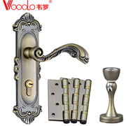 韦罗VOOOLO卧室内房门锁执手锁具欧式经典木门锁三件套装青古铜多