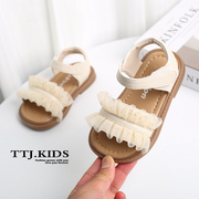女童公主凉鞋婴儿软底学步鞋夏0-1-2岁3小童女孩礼服鞋防滑沙滩鞋