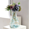 欧式出口彩色玻璃艺术，花瓶人工吹制美式家居装饰水培插花桌面摆件