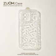 zuom ins极简钻石透明15适用ip14苹果13手机壳iPhone12promax女11全包mini手机套xsmax防摔硅胶xr软8p7p