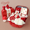 婴儿礼盒红色蘑菇小姑娘女宝宝秋冬款，裙子新生周岁生日送礼物喜庆