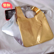 原创手工特殊材质金色银色，人造革日式手拎包袋背心包文艺复古