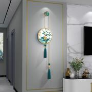 好寓意新中式挂钟家用客厅装饰钟表时尚大气创意挂墙静音石英时钟