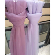 超仙气深紫浅紫蓝紫色甜品台婚礼布置柔软网纱婚纱礼服裙子面料