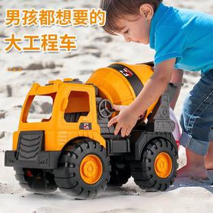 工程车推土车沙滩玩具特大挖掘机惯性超大号玩具男孩儿童挖沙铲车