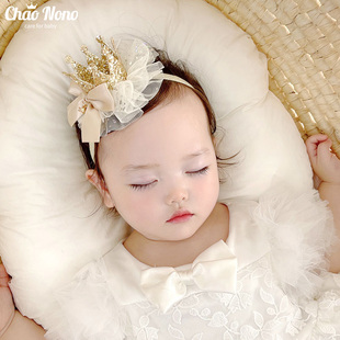 韩国时尚婴儿发带立体蕾丝，公主发饰女宝宝，生日头饰新生儿头箍