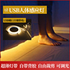 USB智能人体感应灯带LED防水楼道衣厨柜灯玄关小夜灯5v电池盒灯条