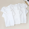 2件装白色儿童短袖t恤男女宝宝纯棉镂空网眼，半袖薄款打底衫夏季