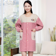 可爱日系大码成人罩衣长袖韩版时尚女士前扣围裙家用厨房防水防油