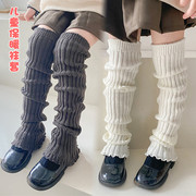 秋冬季女童袜套纯棉儿童过膝长筒袜加厚保暖护膝高筒洛丽塔堆堆袜